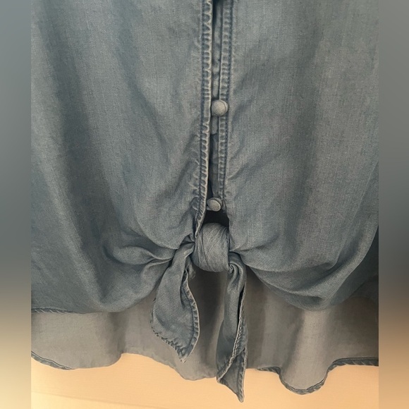 LOFT Denim Tie-Up Shirt - Picture 3 of 4